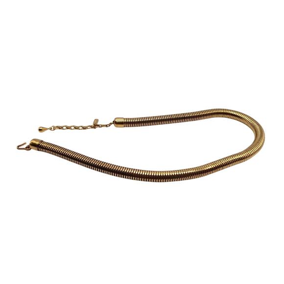 Vintage Monet Round Gold Plated Snake Chain Choker Necklace 16 1/2 " - Picture 8 of 12